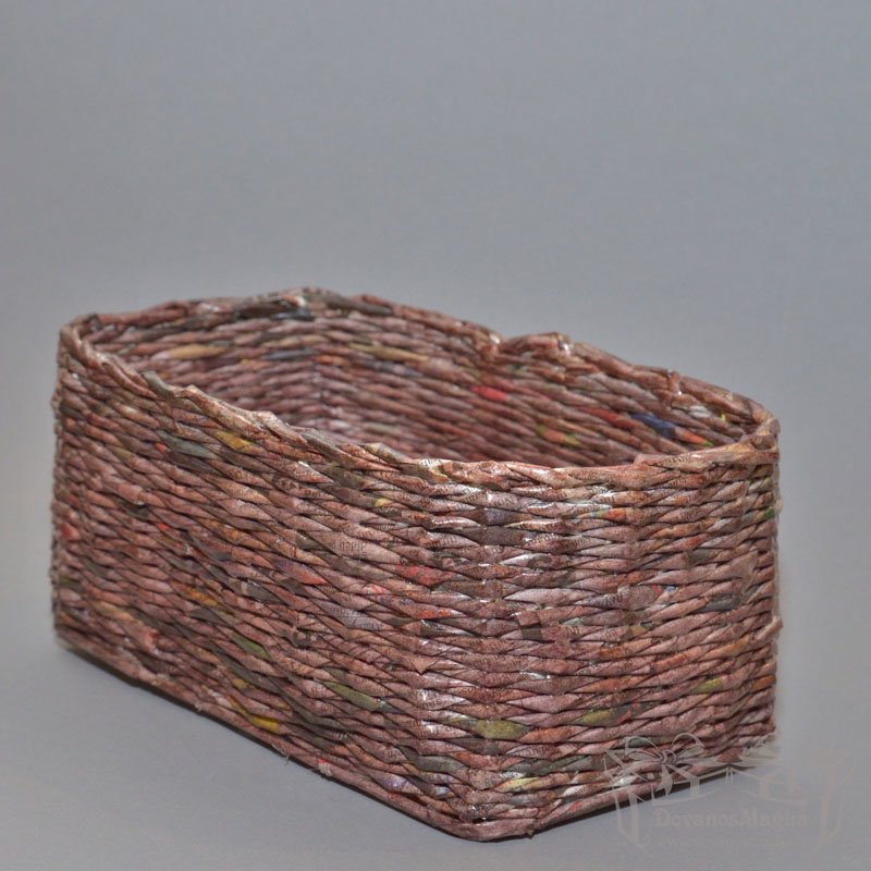 Pinti krepšeliai 4 Pinti krepšeliai, Pintas krepšelis stačiakampis, darbų galerija