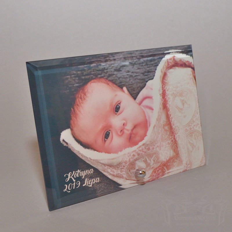 Nuotrauka ant stiklo horizontali dovanos krikštynoms