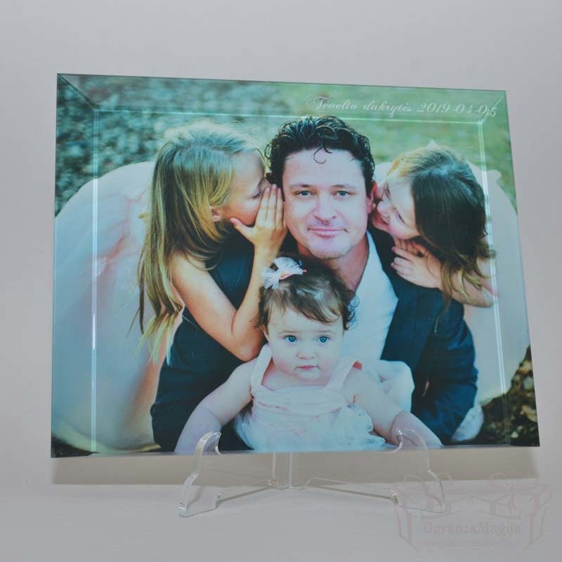 Stiklinis foto rėmelis 2 foto rėmelis Nuotrauka stikle dovanos krikštynoms