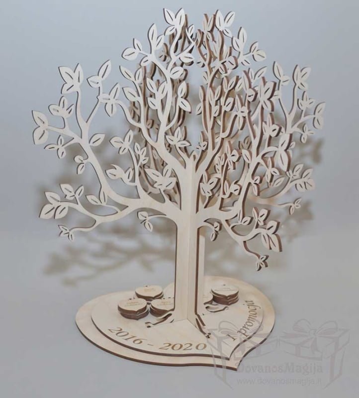 Pjovimas ir graviravimas lazeriu 1 DovanosMagija_ Palinkėjimų medis dovanos krikštynoms