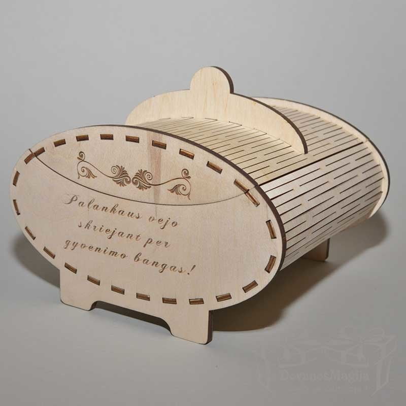 Dėžutė dovana 13 DovanosMagija_Medinės Dovanos iš plokštės