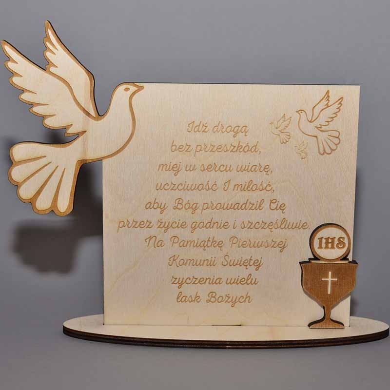 Medinis foto stovas 18x16x5cm graviruotas