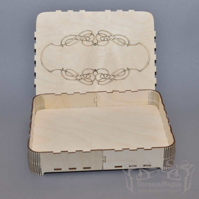 Medinė dėžutė stiklui