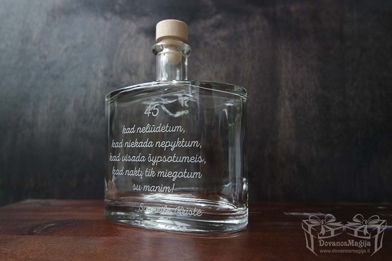 Buteliai Stiklinis butelis su graviravimu ar spauda