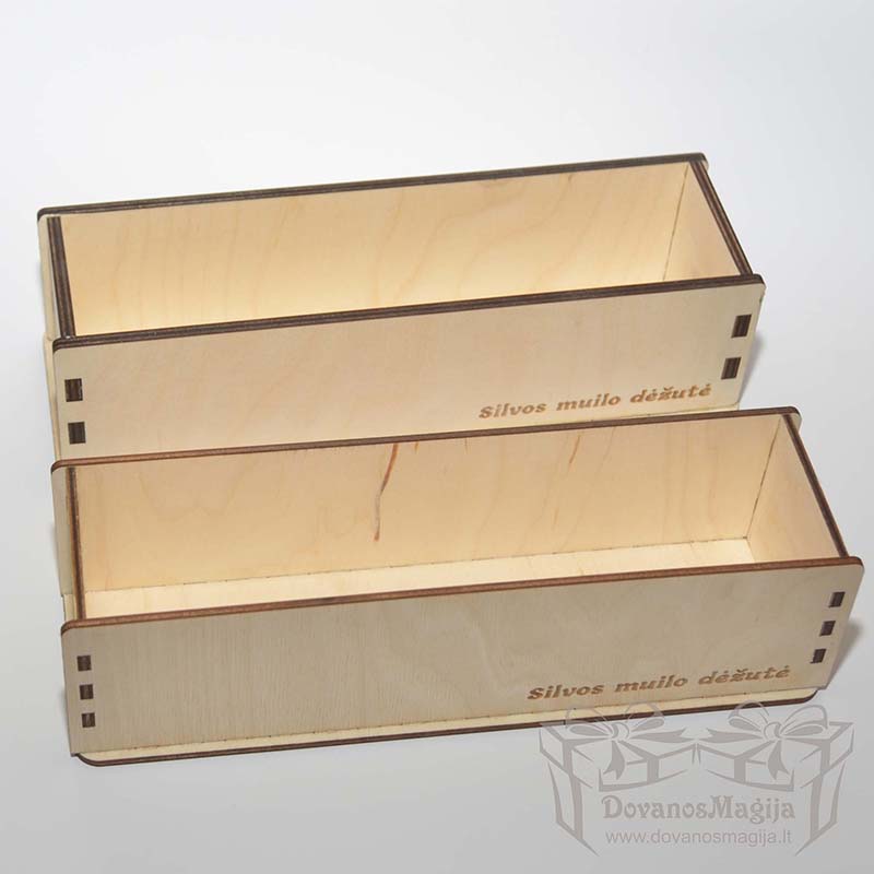 Medinių dėžučių gamyba pagal invidualų užsakymą 10 Medinė dėžutė muilo gamybai 26x7x7cm 4mm