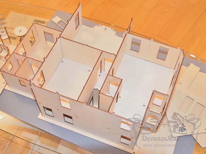 Medinis konstruktorius lėlių namas 40x60x30cm