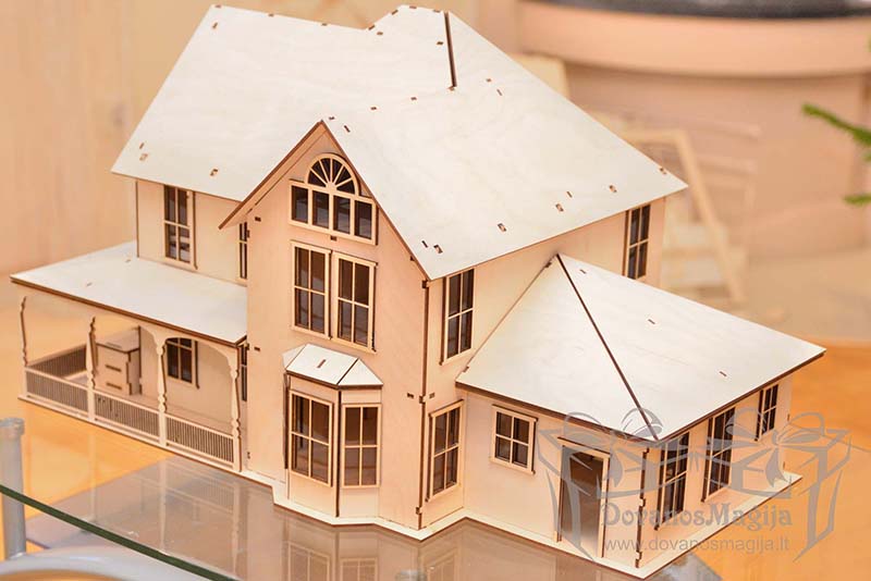 Medinis konstruktorius lėlių namas 40x60x30cm