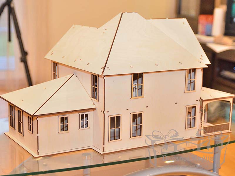 Medinis konstruktorius lėlių namas 40x60x30cm