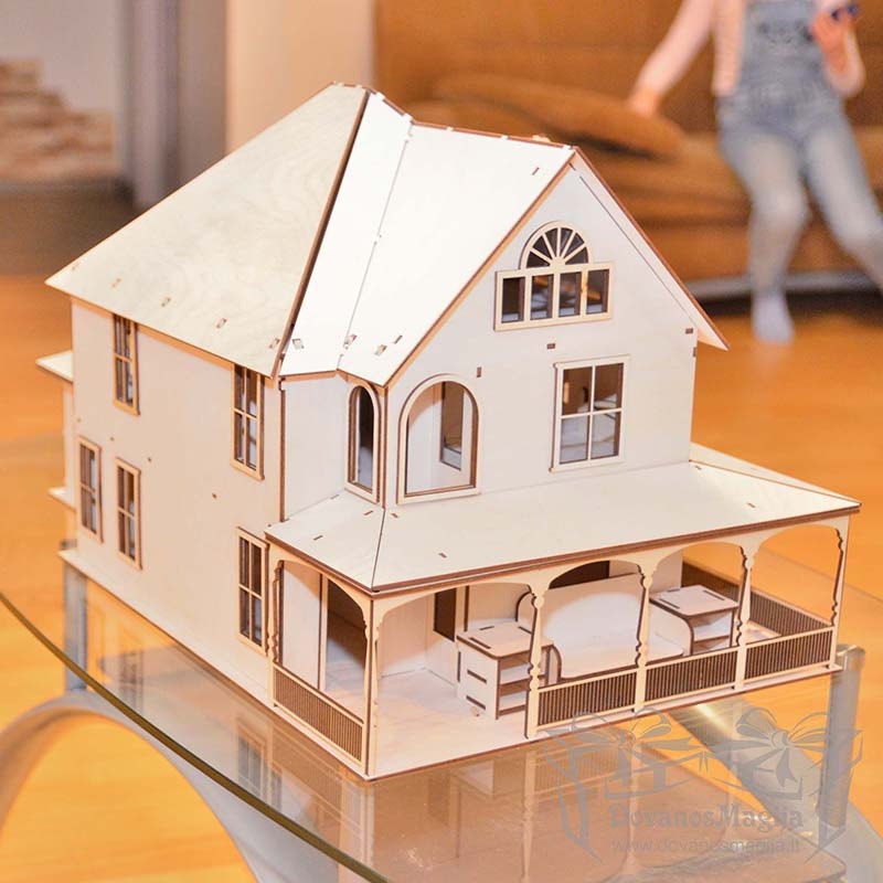 Medinis konstruktorius lėlių namas 40x60x30cm