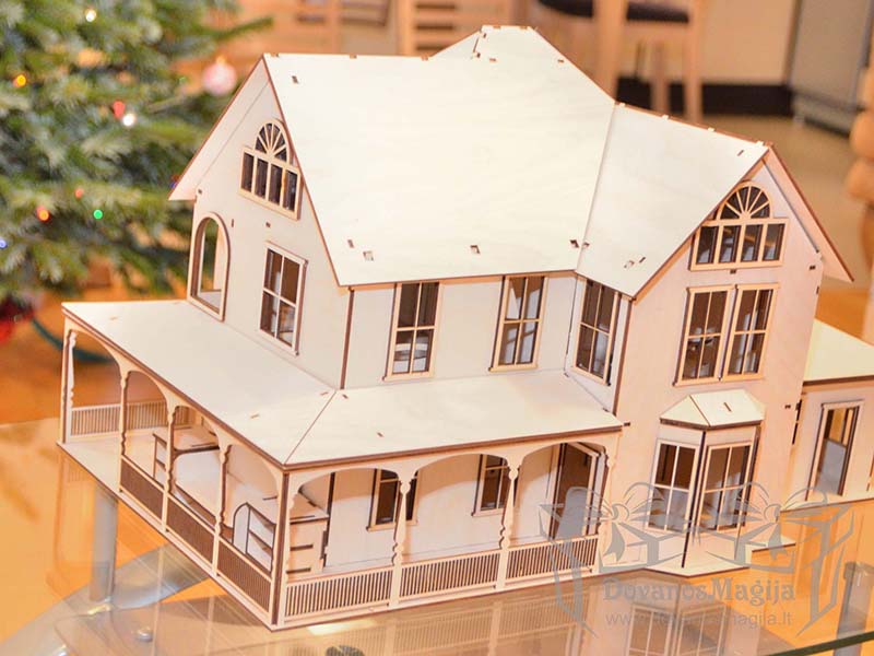 Medinis konstruktorius lėlių namas 40x60x30cm