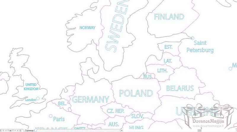 Medinė Pasaulio dėlionė 110x60cm 7 Medinė Pasaulio dėlionė 110x60cm