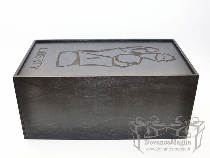 Medinė dėžutė statulėlei su indeklu 37x20xh20cm