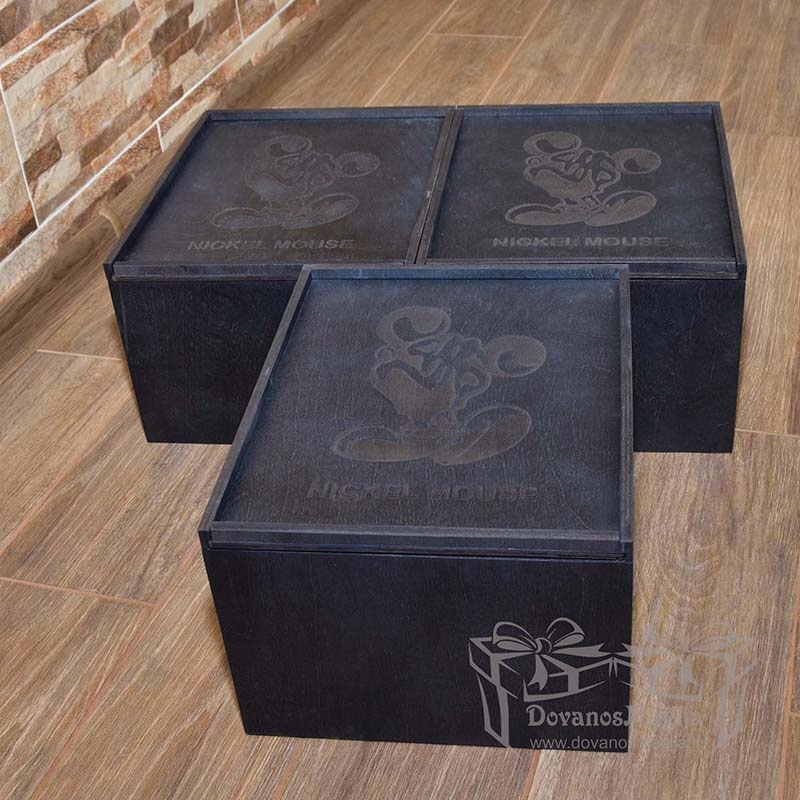 Medinė dėžutė statulėlei su indeklu 30x24xh18cm dažyta