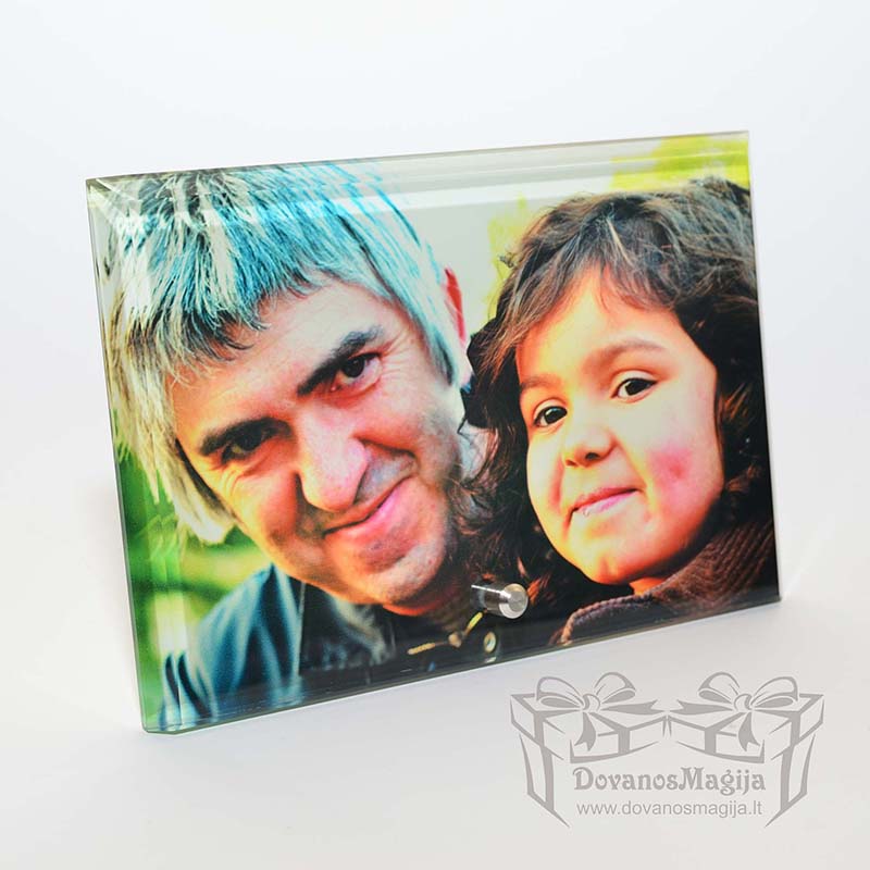 Stiklinis foto rėmelis 6 Nuotrauka ant stiklo H ar V 18x12x1cm