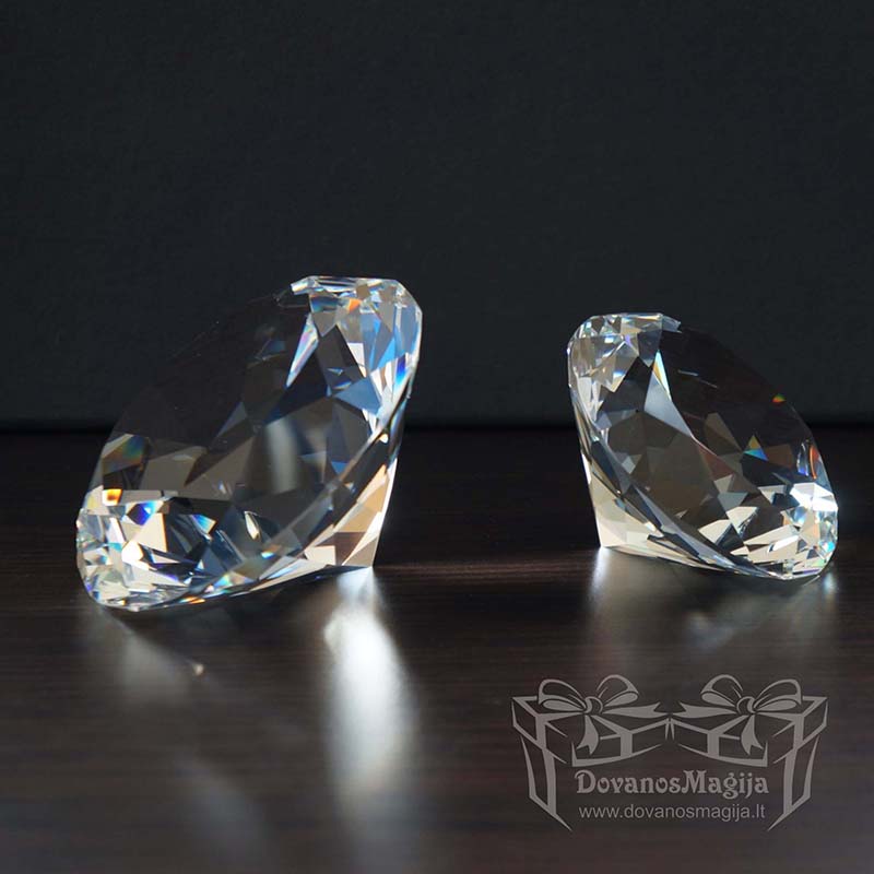 Stikliniai suvenyrai su 2D graviravimu Stiklinis apdovanojimas deimantas 80x48mm