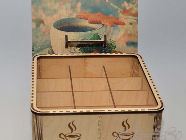 Dėžutė arbatai su spauda 20x20x10cm
